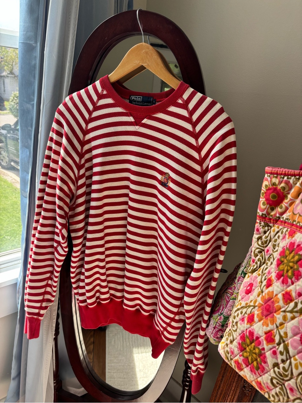 Polo by Ralph Lauren 90s Red and White Striped Crewneck Sweater